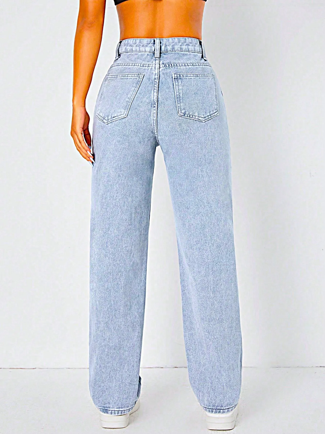 Power Pose Stonewash Straight Fit Jeans