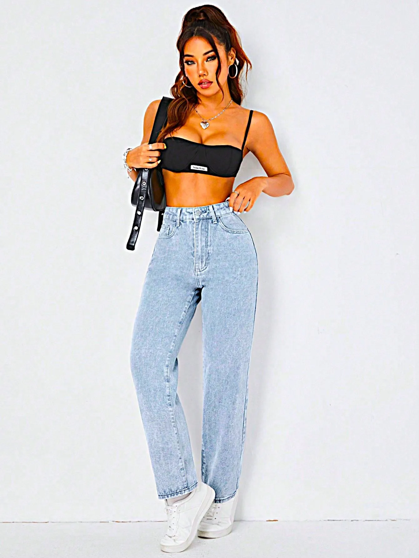 Power Pose Stonewash Straight Fit Jeans