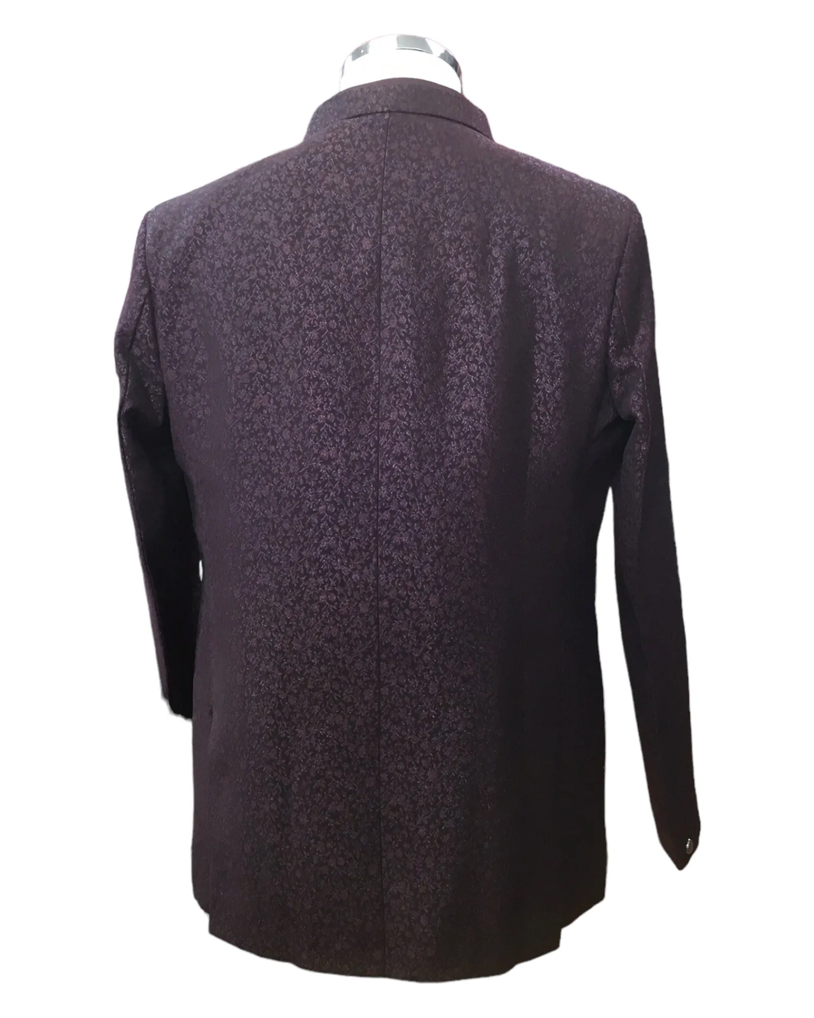 PREMIUM Slim Fit Mens Wine BandhGala / Prince / Chinese Collar Open Jacket with inside Waistcoat- Fantastic Fit - CS2408 JC 0524