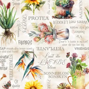 Printed Mini Matt Afrikaans Blomme