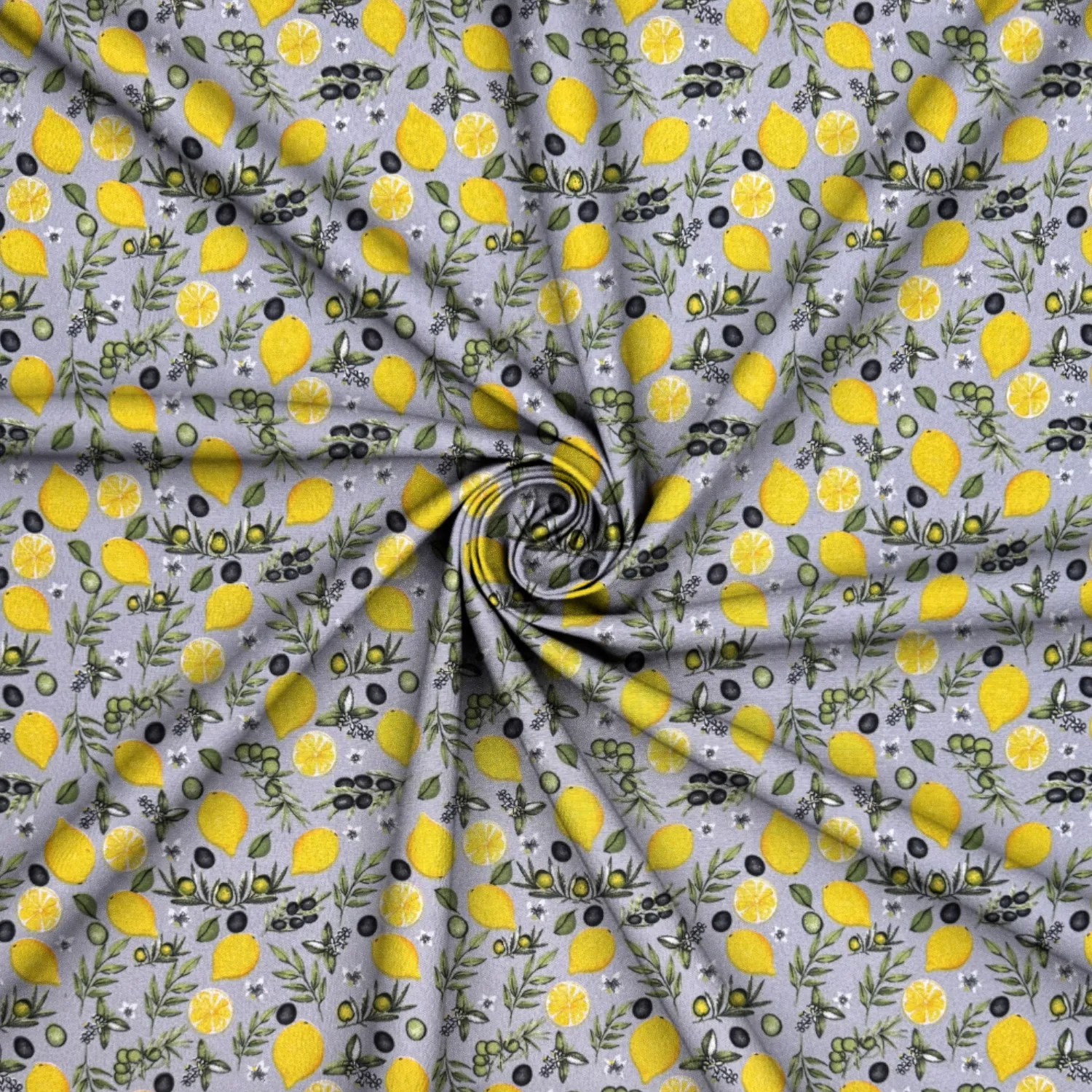 Printed Mini Matt Lemon & Olive Grey