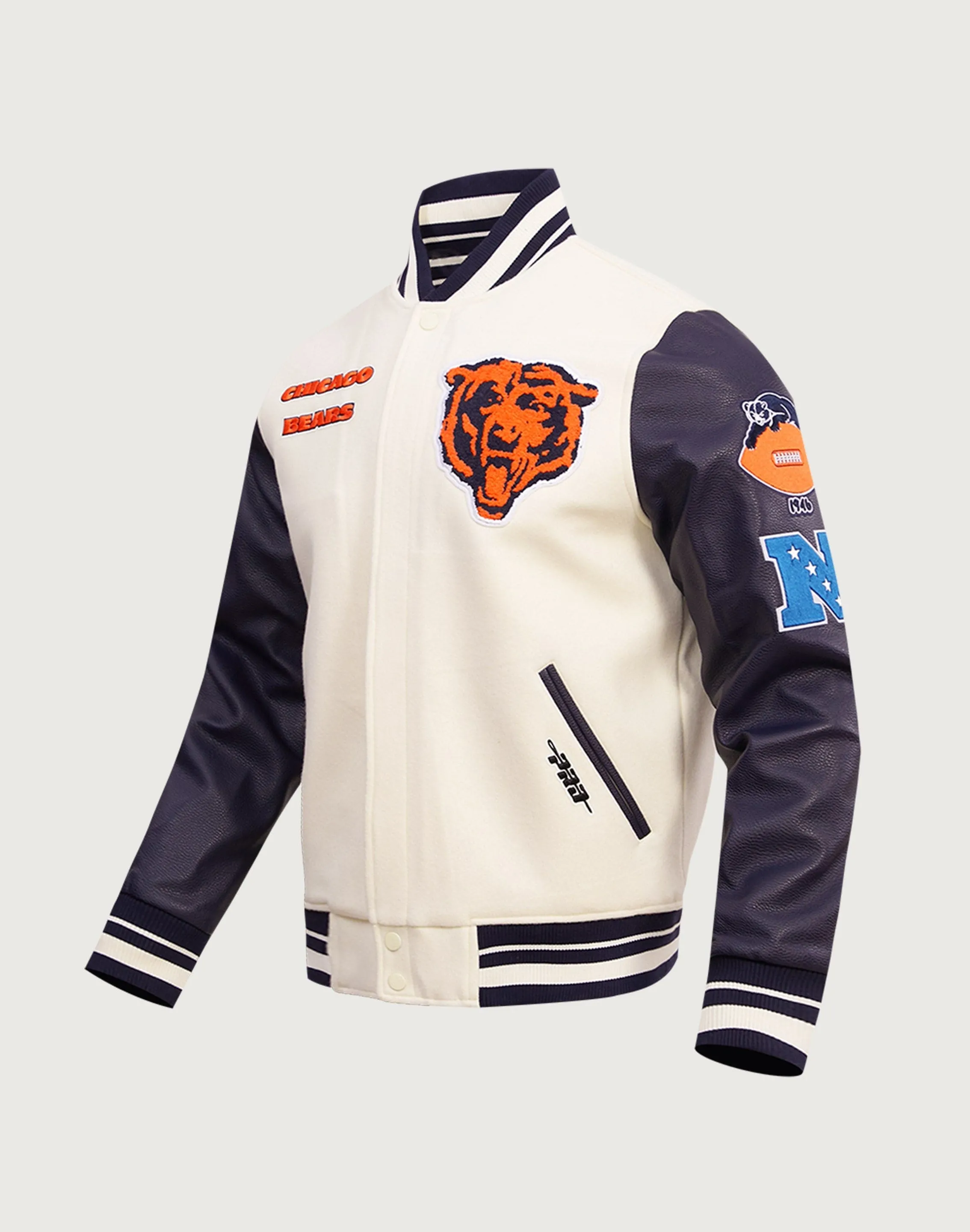 Pro Standard Chicago Bears Retro Classic Rib Wool Varsity Jacket