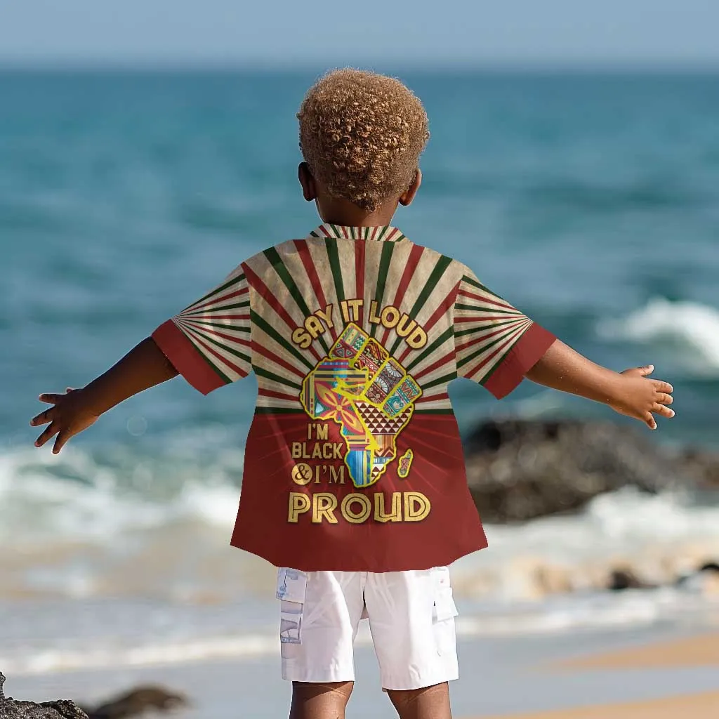 Proud African Kid Hawaiian Shirt - Hand Up Africa Map Art DT02