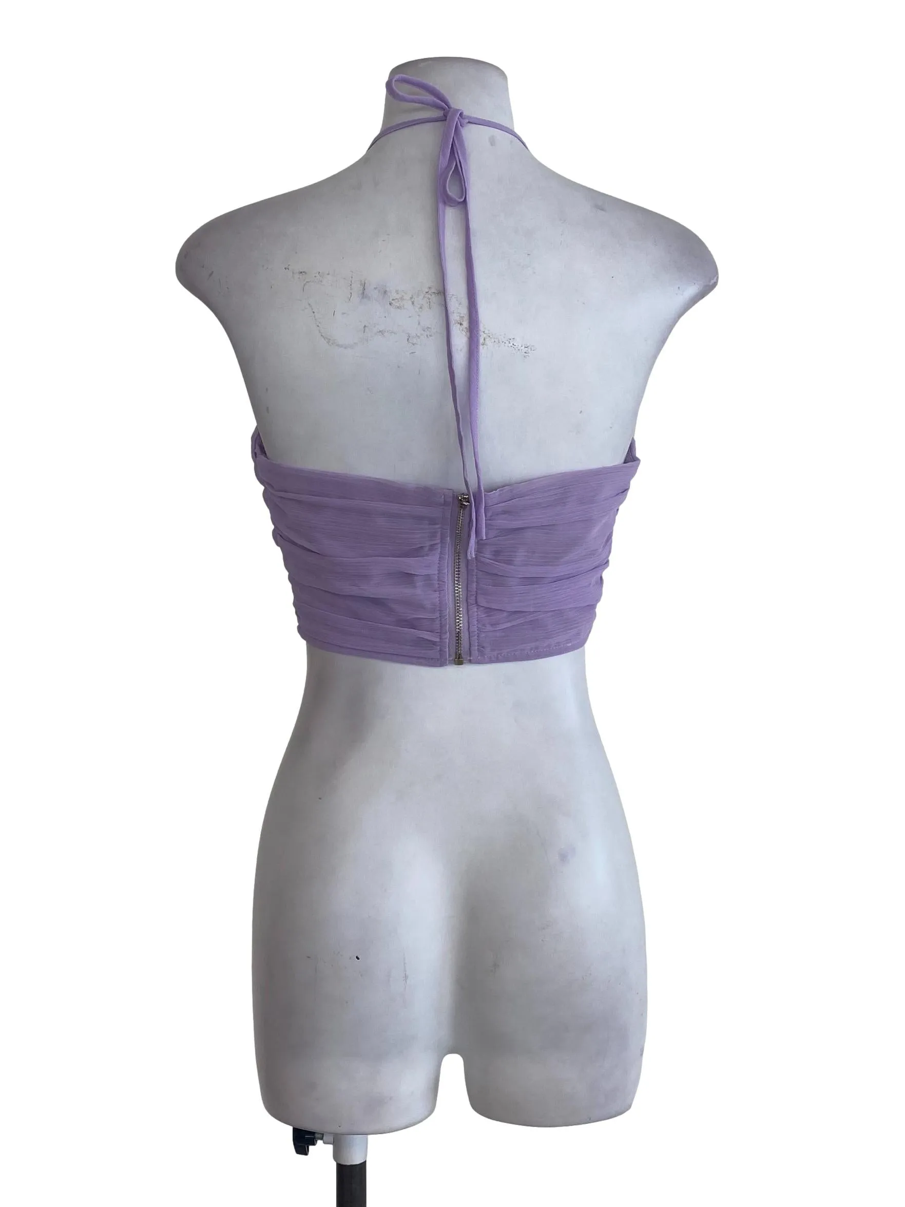 Purple Textured Crop Top