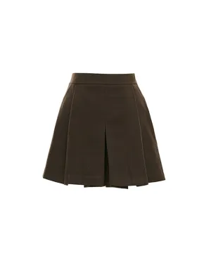 Q.C PLAY: Wool Pile Pin Tuck Pocket Skirt Shorts - 2 Colors