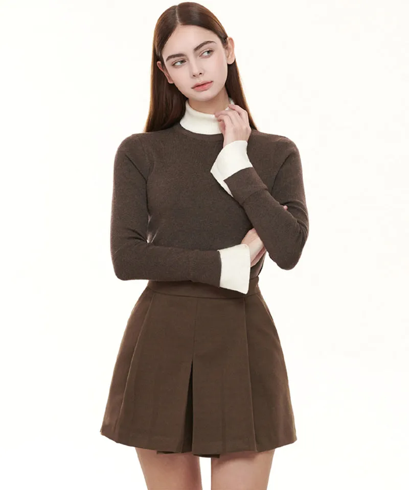 Q.C PLAY: Wool Pile Pin Tuck Pocket Skirt Shorts - 2 Colors