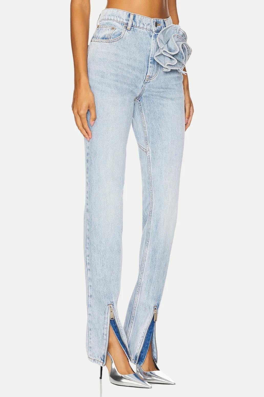 Quinta Floral Zip-Hem Skinny Jeans