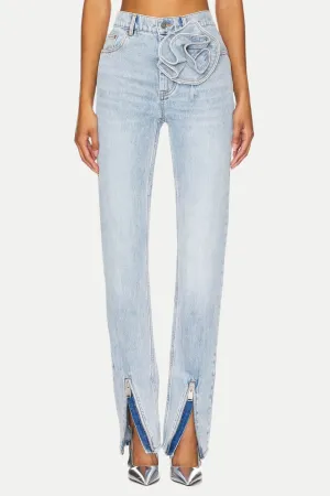 Quinta Floral Zip-Hem Skinny Jeans