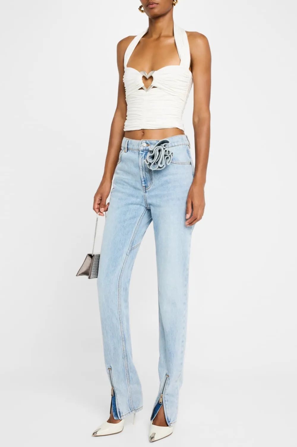 Quinta Floral Zip-Hem Skinny Jeans