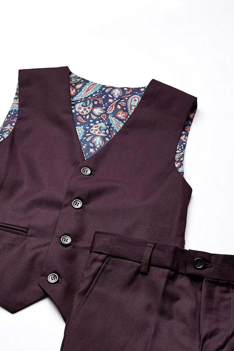 "Austin" Kids Burgundy 5-Piece Suit