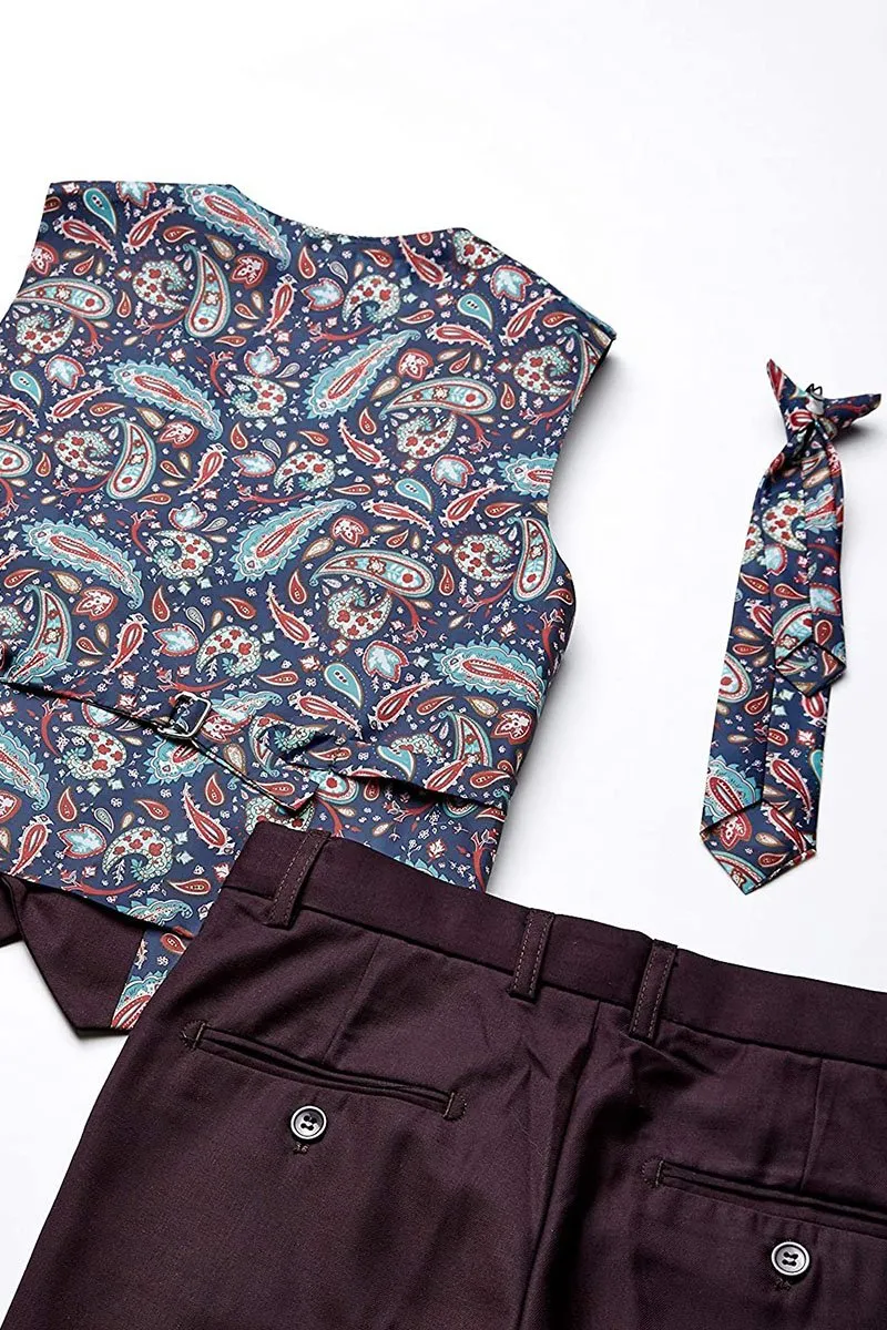 "Austin" Kids Burgundy 5-Piece Suit