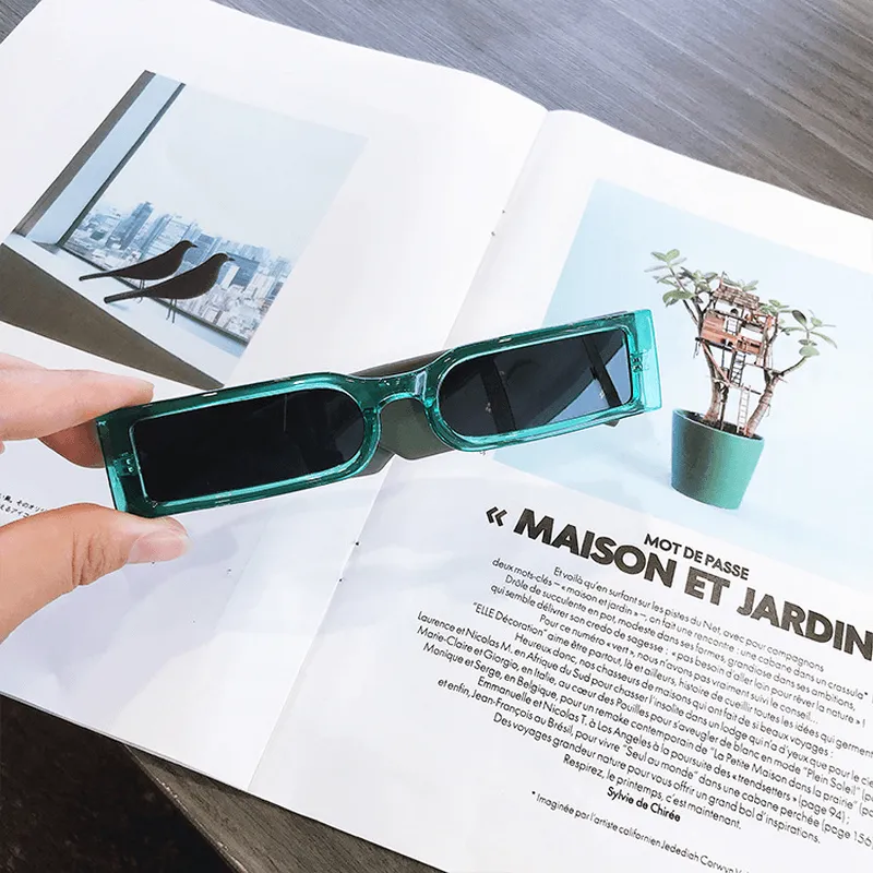 Rectangle Frame Fashion Sunglasses Women 2021 Hippie Vintage Designer Wholesale Bulk Shades Glass for Men and Women