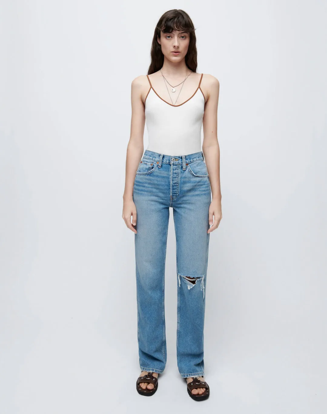 RE/DONE | 90s High Rise Loose - Worn Heather Blue