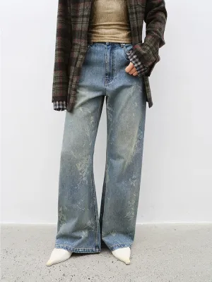Retro Washed Denim Jeans
