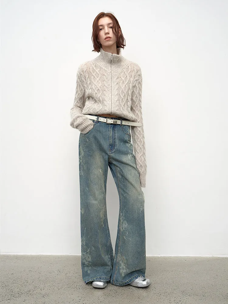 Retro Washed Denim Jeans