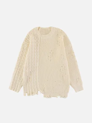 Rimiro - Irregular Patchwork Twist Sweater