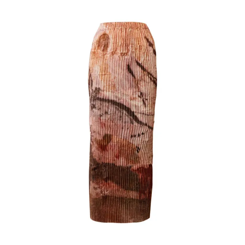 Rimless Pleated Abstract Skirt