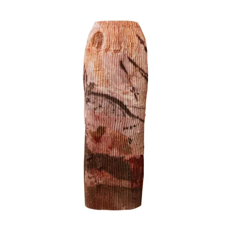 Rimless Pleated Abstract Skirt