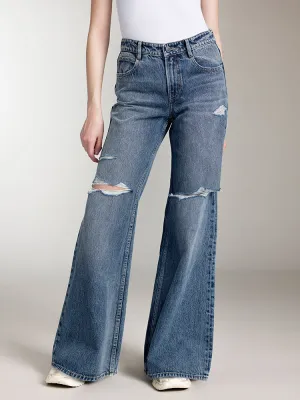 Ripped Straight Fit Jeans