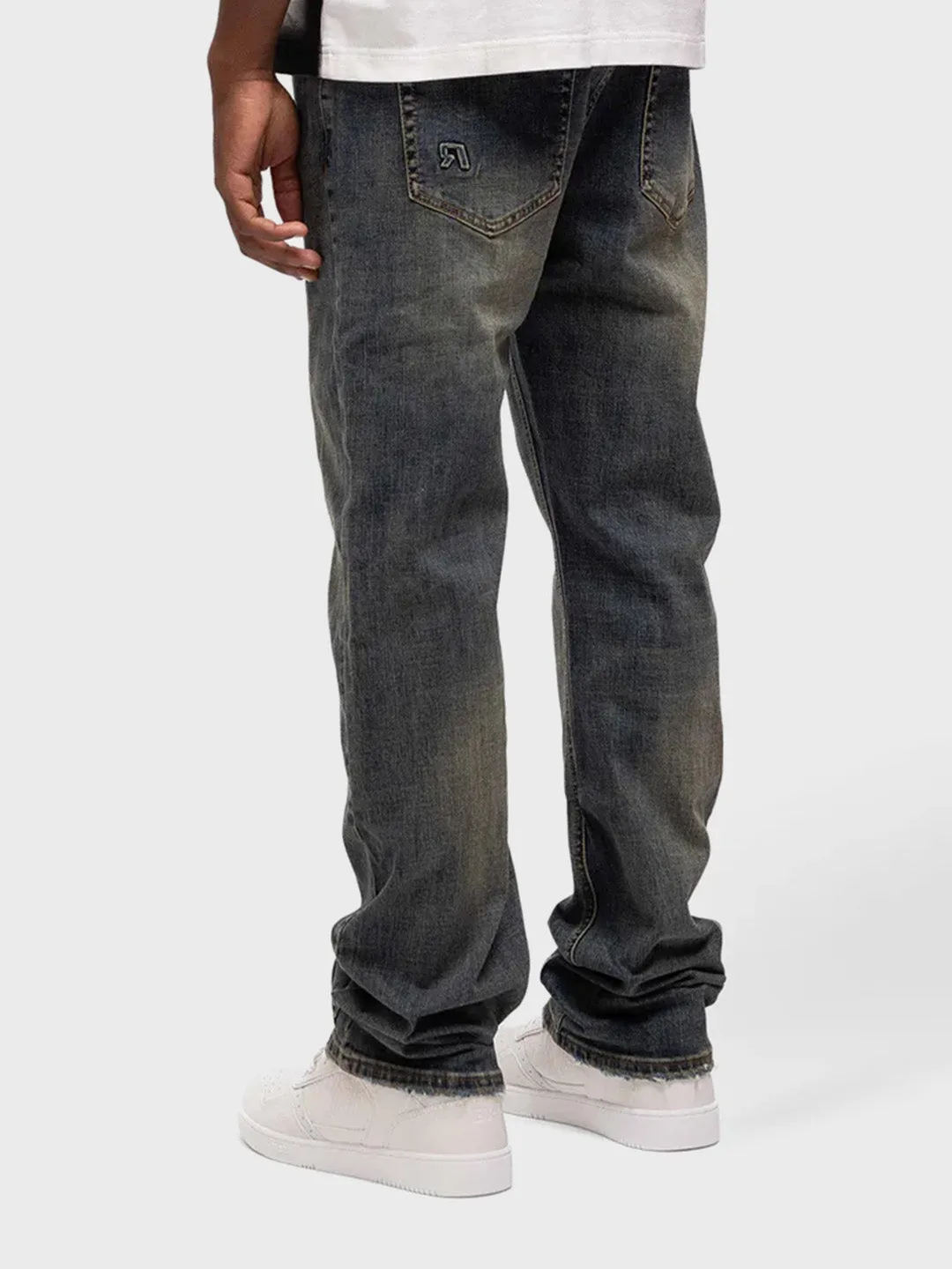 Rivero Plain Embossed Jeans | Dark Blue