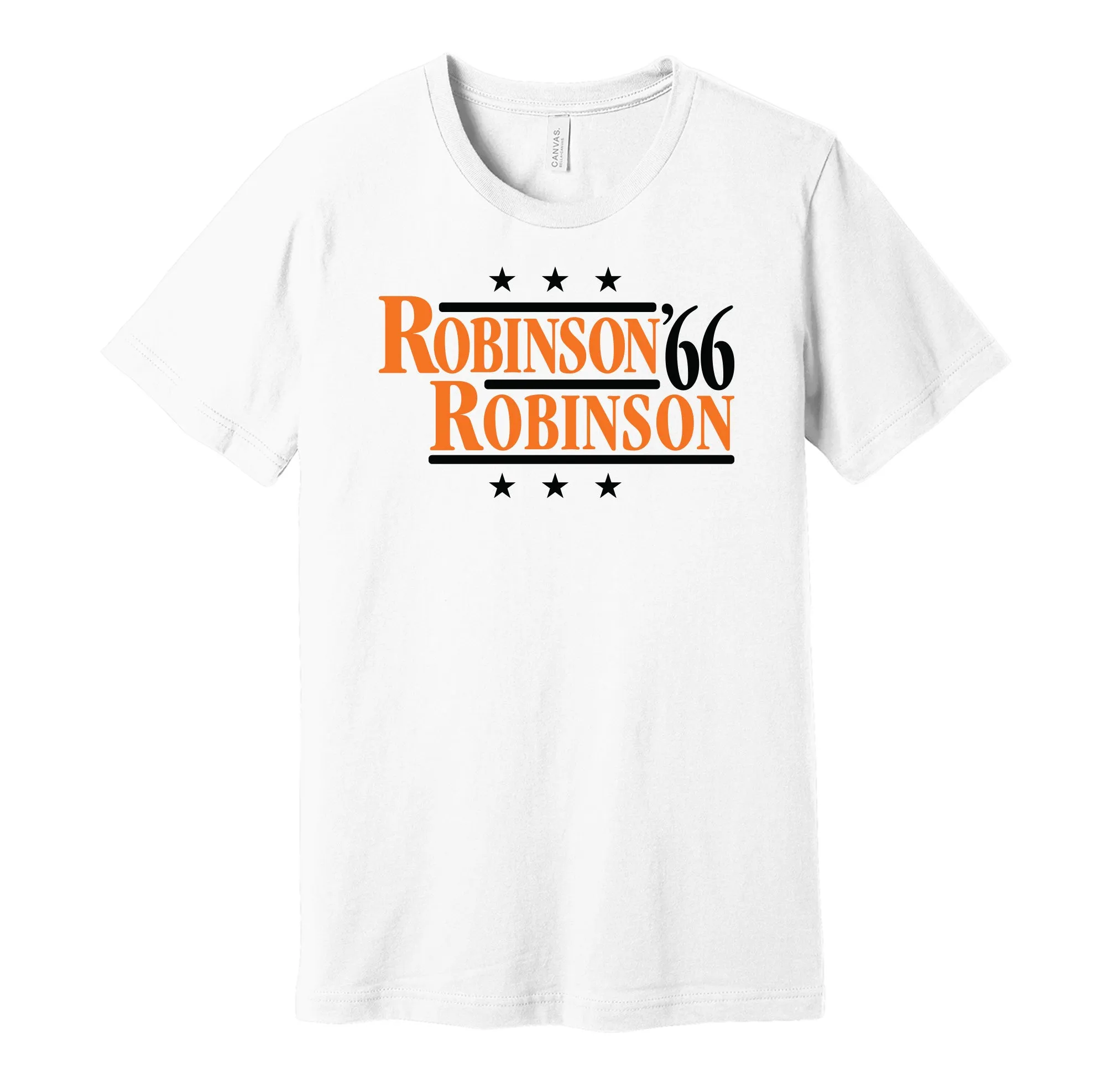 Robinson & Robinson '66 - Baltimore Baseball Legends Political Campaign Parody T-Shirt - Hyper Than Hype Shirts