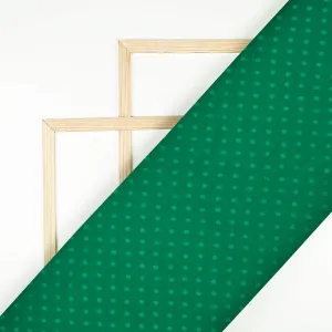 Sacramento Green Plain Jacquard Booti Japan Satin Reversible Fabric (Width 58 Inches)