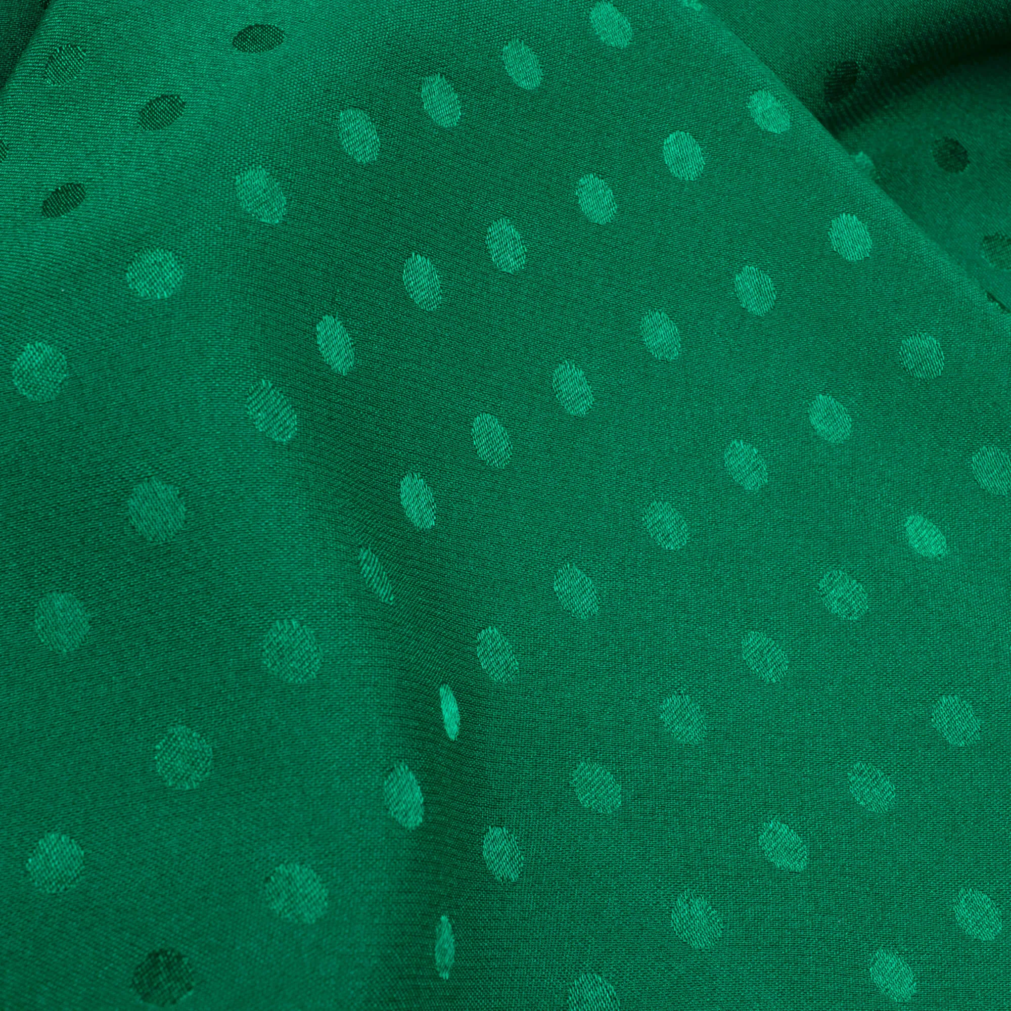 Sacramento Green Plain Jacquard Booti Japan Satin Reversible Fabric (Width 58 Inches)