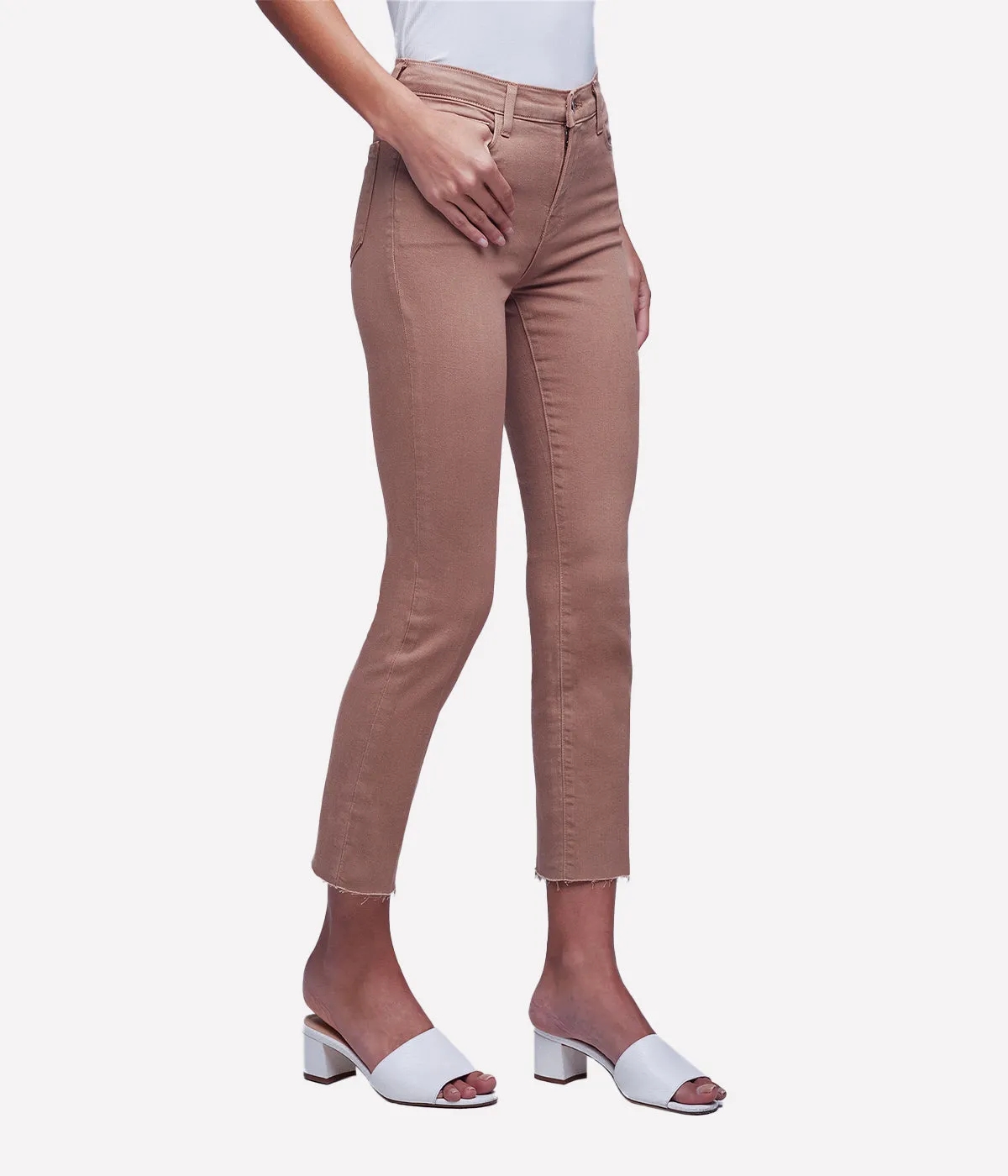Sada High Rise Crop Slim Jean in Sepia