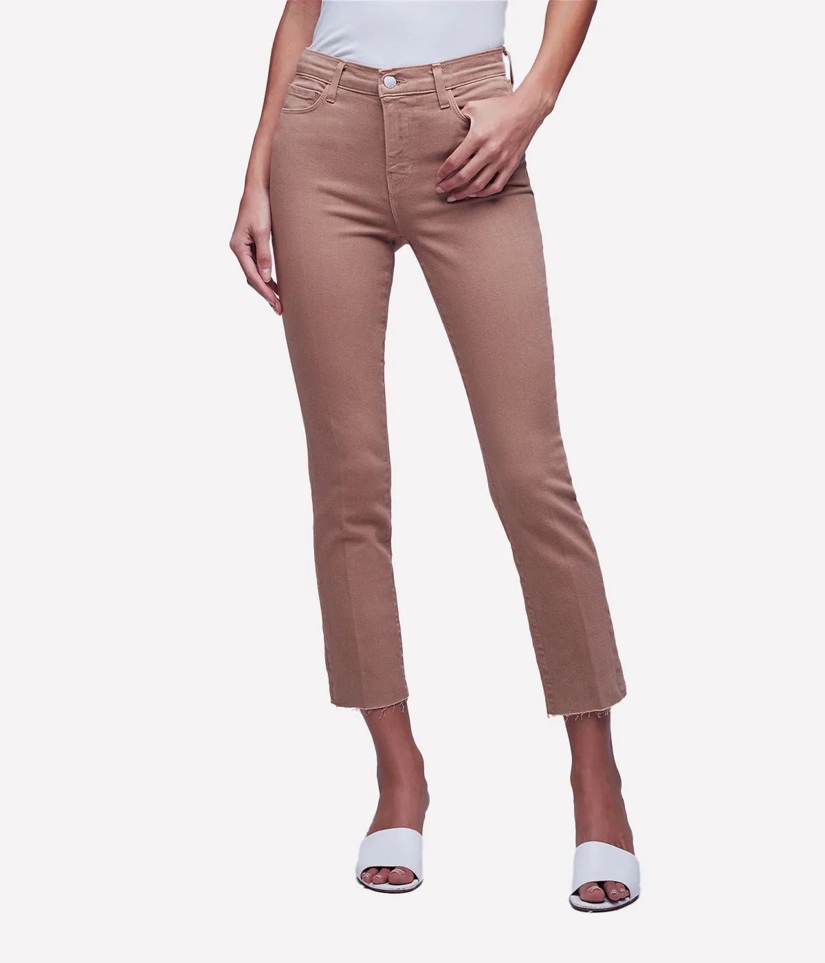 Sada High Rise Crop Slim Jean in Sepia