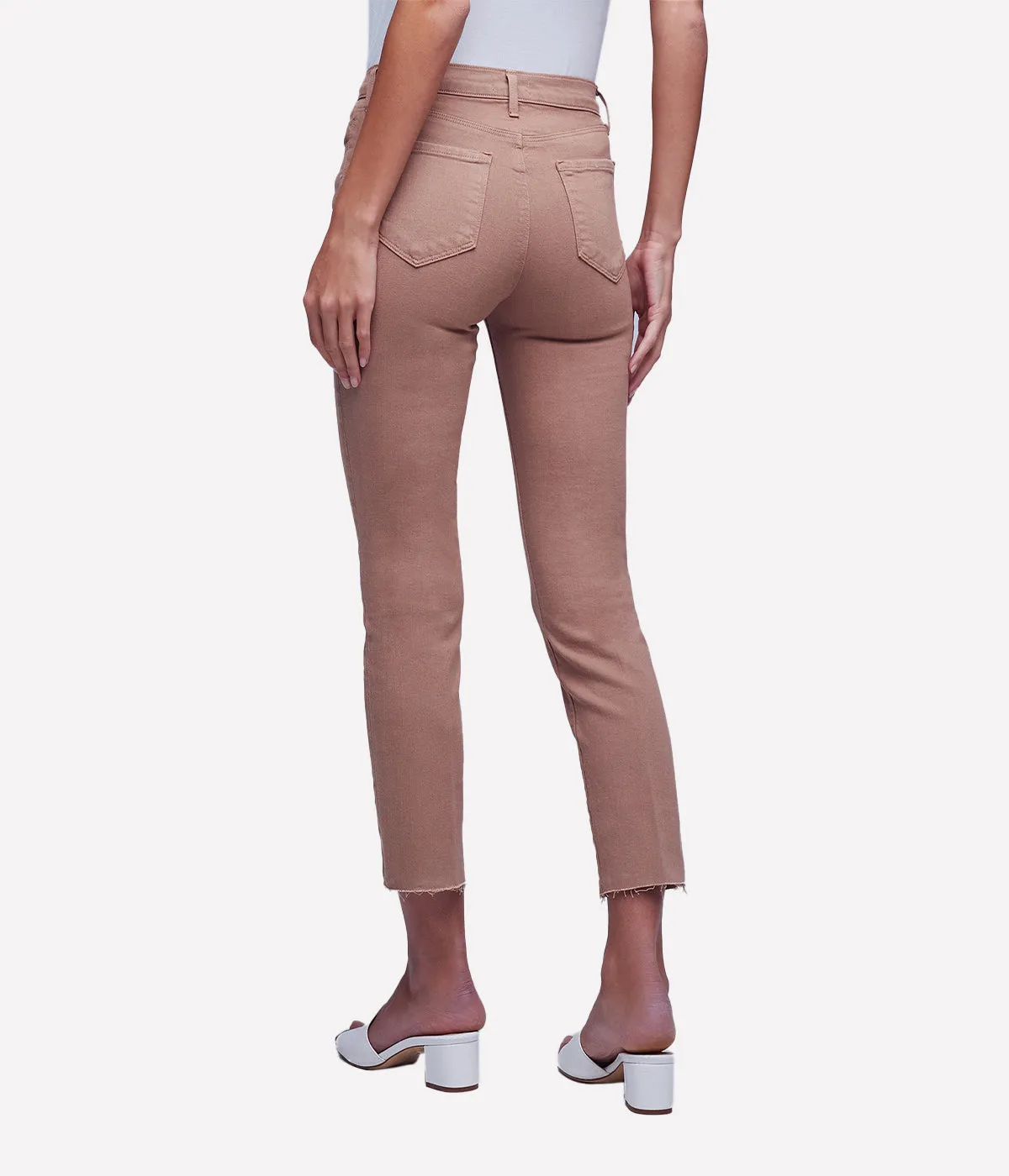 Sada High Rise Crop Slim Jean in Sepia
