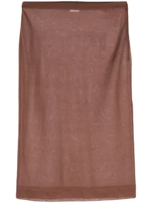 SAINT LAURENT Sophisticated Knit Pencil Midi Skirt for Women