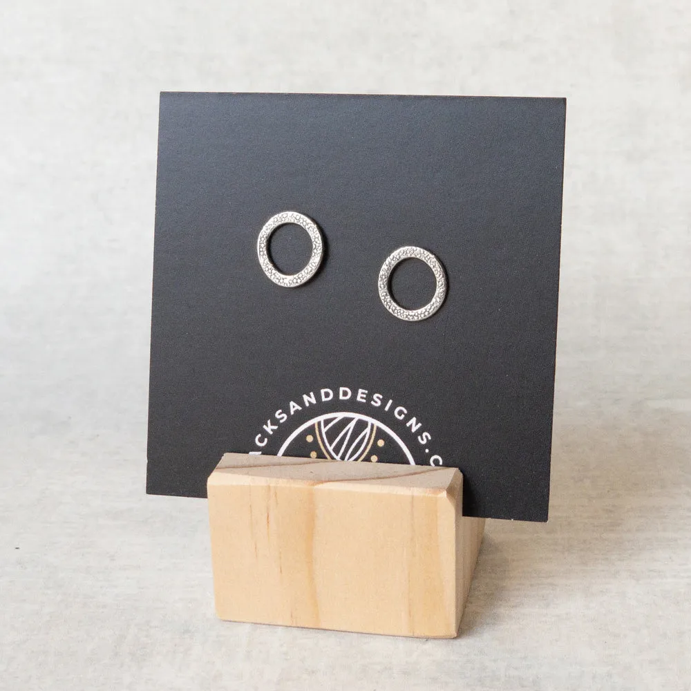 Semi-Round Circle Post Earrings - SAND