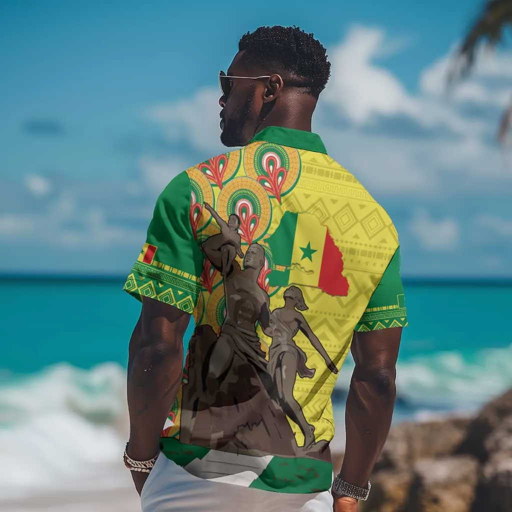 Senegal Monument de la Renaissance Hawaiian Shirt Africaine Ankara Pattern LT14