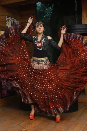 Senoritas skirt copper with padma border WLS