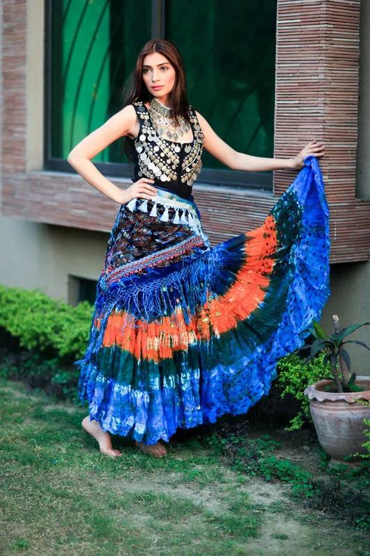 Senoritas skirt orange blue WLS