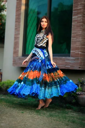 Senoritas skirt orange blue WLS