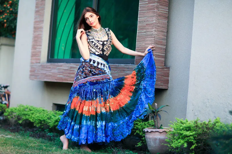 Senoritas skirt orange blue WLS