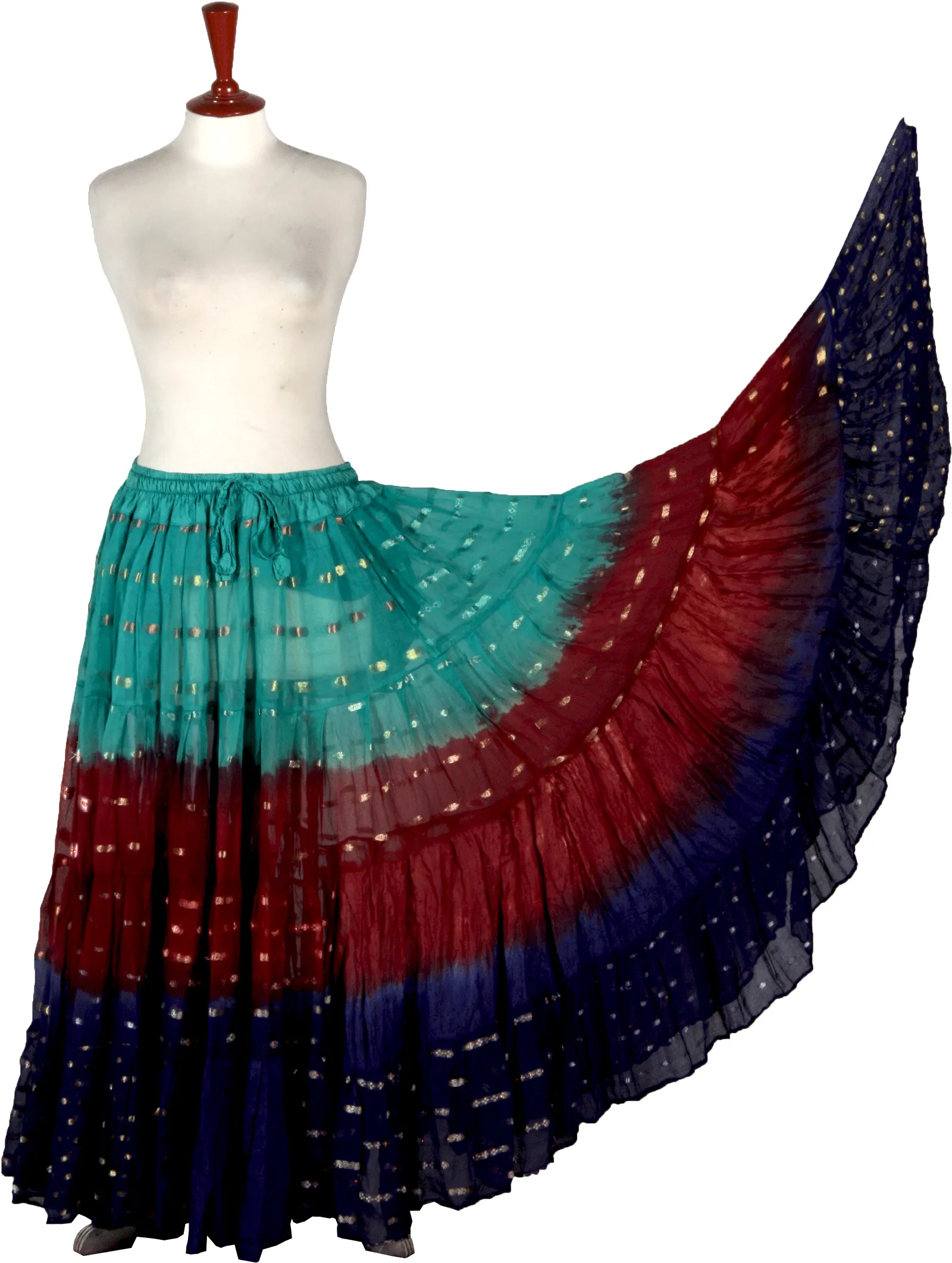 Senoritas skirt Three Tone Seagreen/Burgundy/NavyBlue WLS