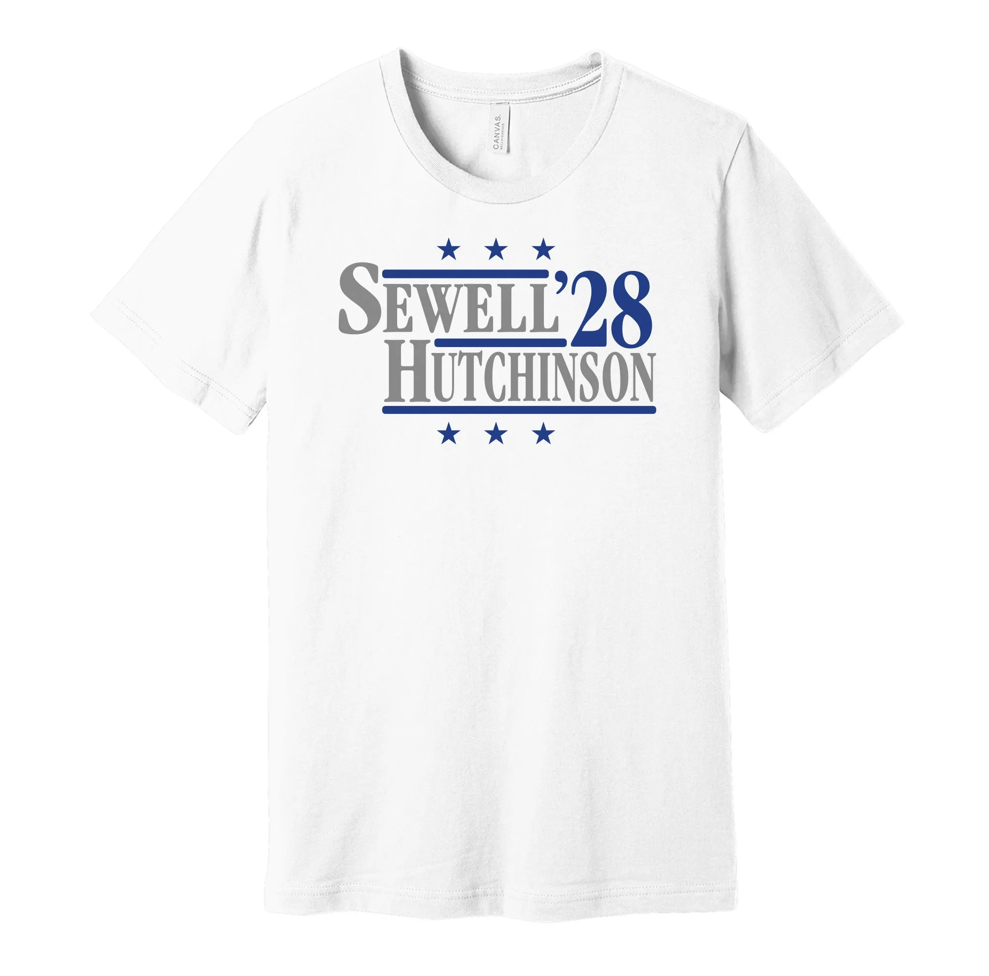 Sewell & Hutchinson '28 - Detroit Football Legends Political Campaign Parody T-Shirt - Hyper Than Hype Shirts
