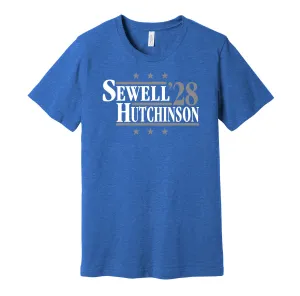 Sewell & Hutchinson '28 - Detroit Football Legends Political Campaign Parody T-Shirt - Hyper Than Hype Shirts