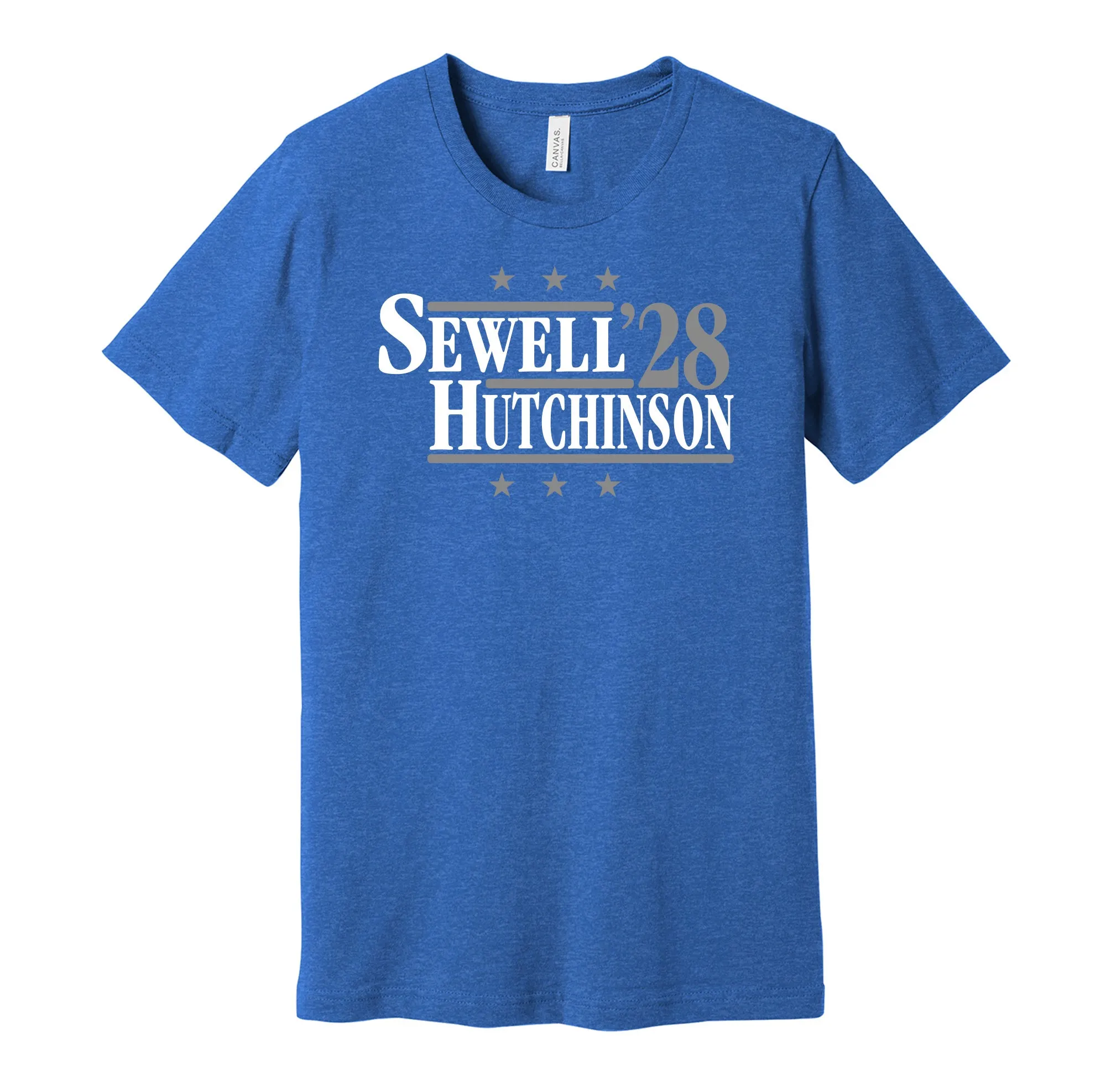 Sewell & Hutchinson '28 - Detroit Football Legends Political Campaign Parody T-Shirt - Hyper Than Hype Shirts