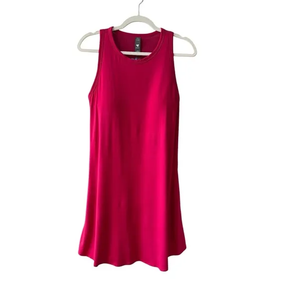 Shebird Tunic Tank Bra Dress Size M (4) Raspberry Pink Pockets Casual Athleisure