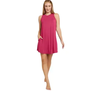 Shebird Tunic Tank Bra Dress Size M (4) Raspberry Pink Pockets Casual Athleisure