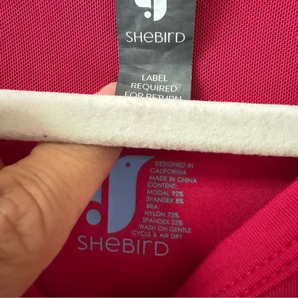 Shebird Tunic Tank Bra Dress Size M (4) Raspberry Pink Pockets Casual Athleisure