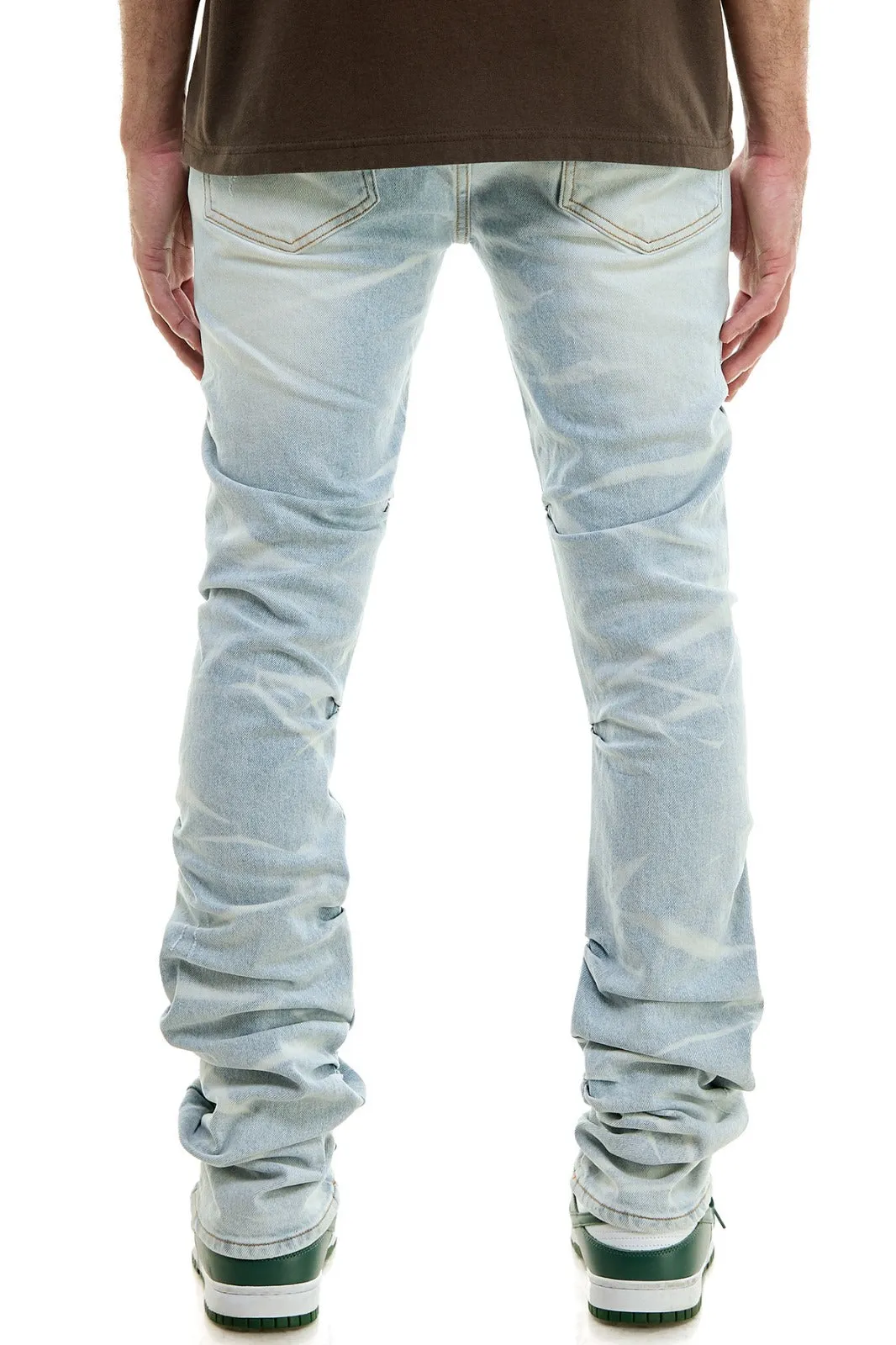 Shirring Stacked Jeans - Stacked Fit