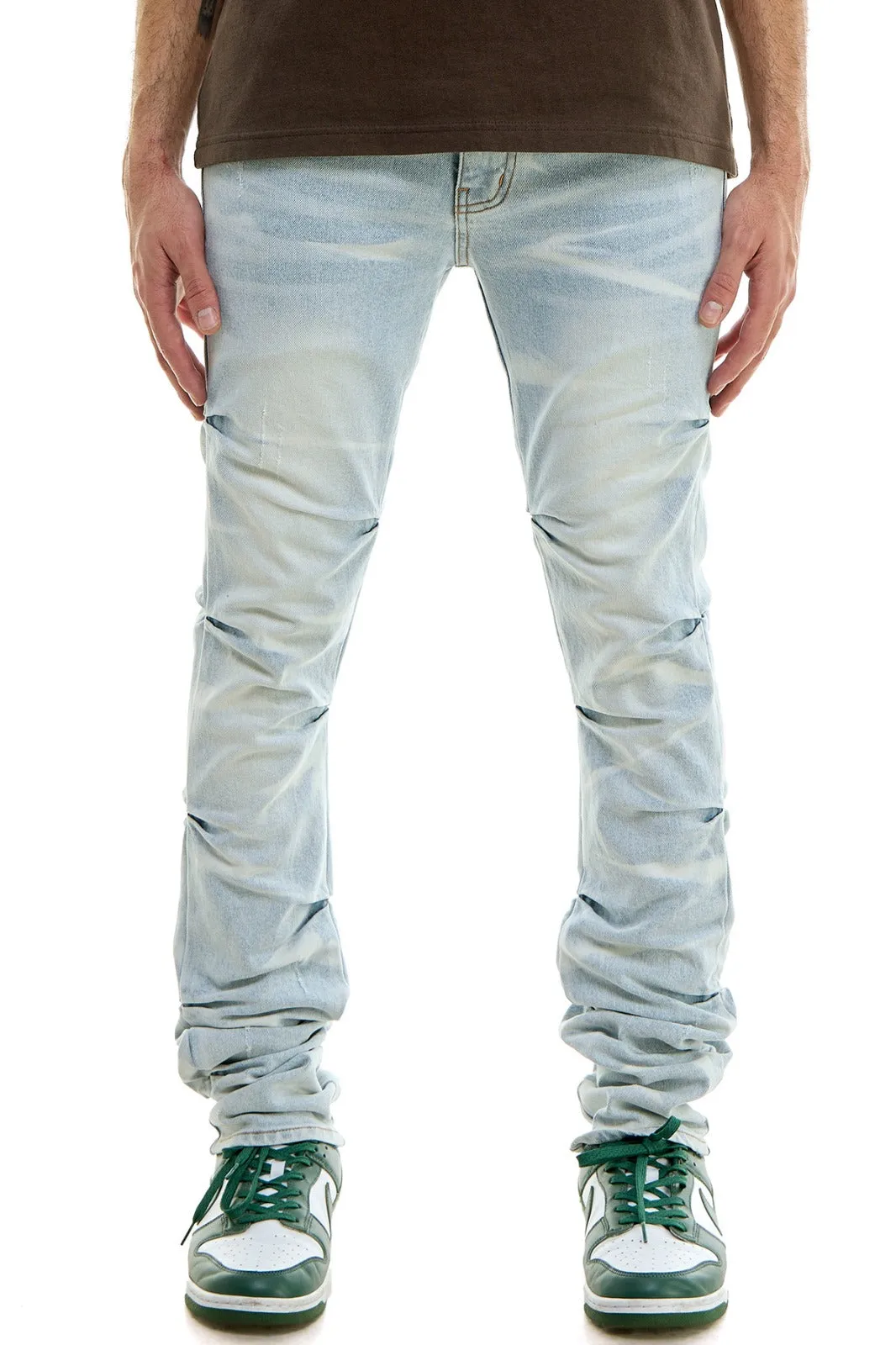 Shirring Stacked Jeans - Stacked Fit