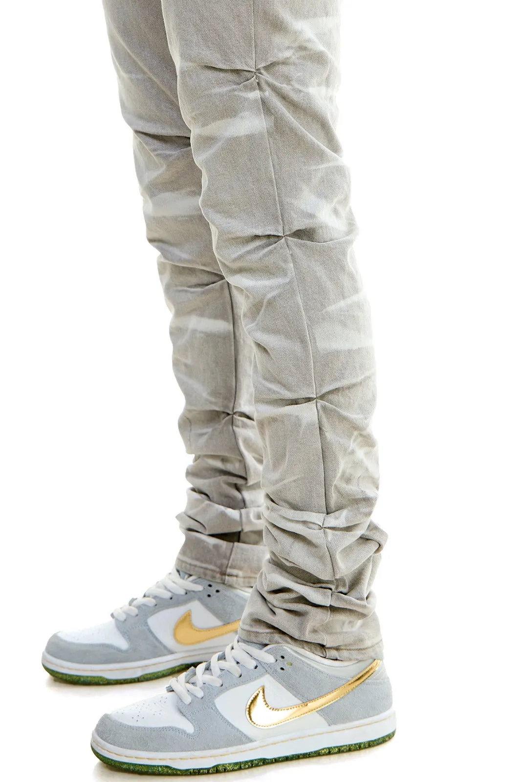 Shirring Stacked Jeans - Stacked Fit