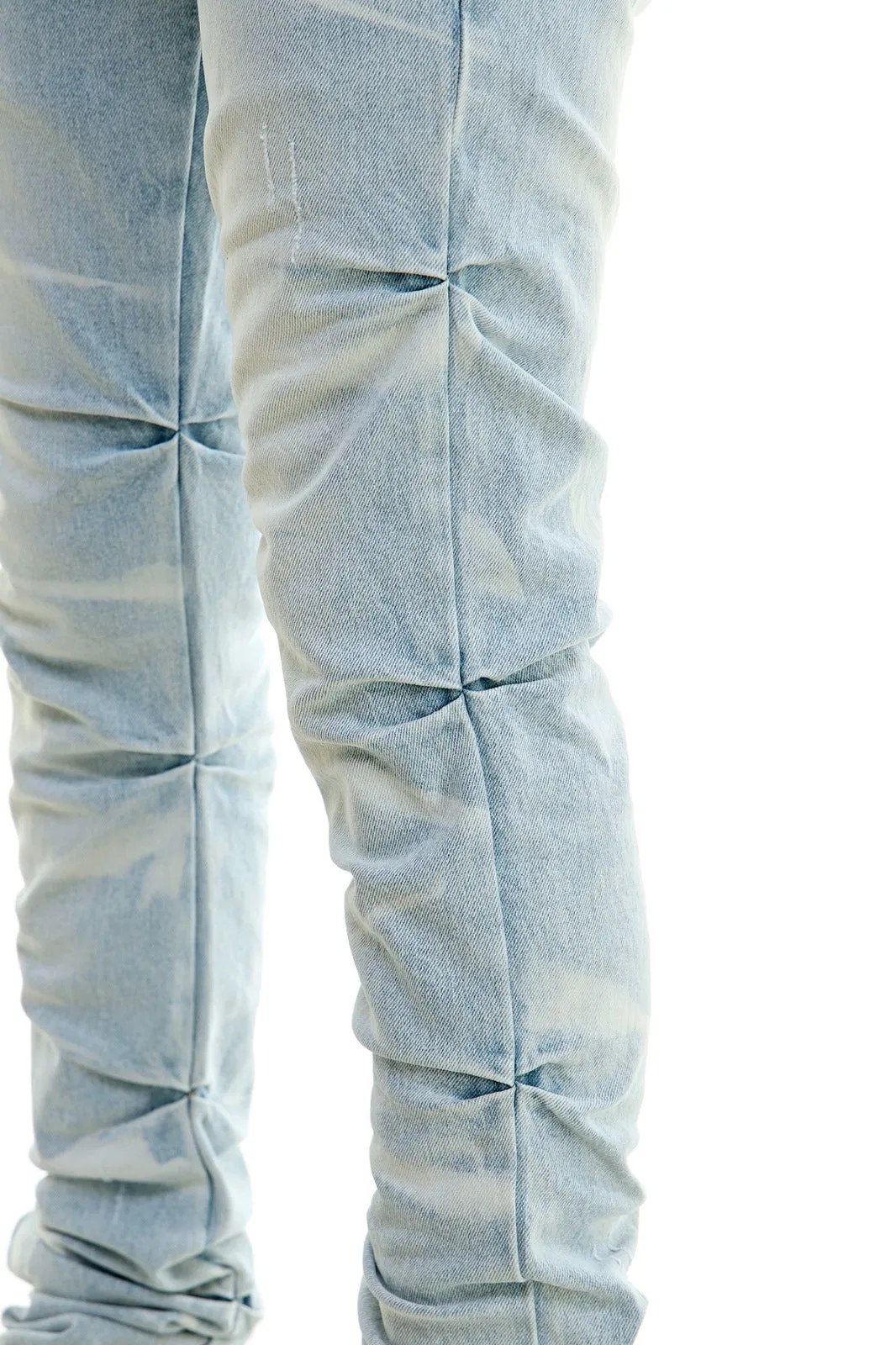 Shirring Stacked Jeans - Stacked Fit