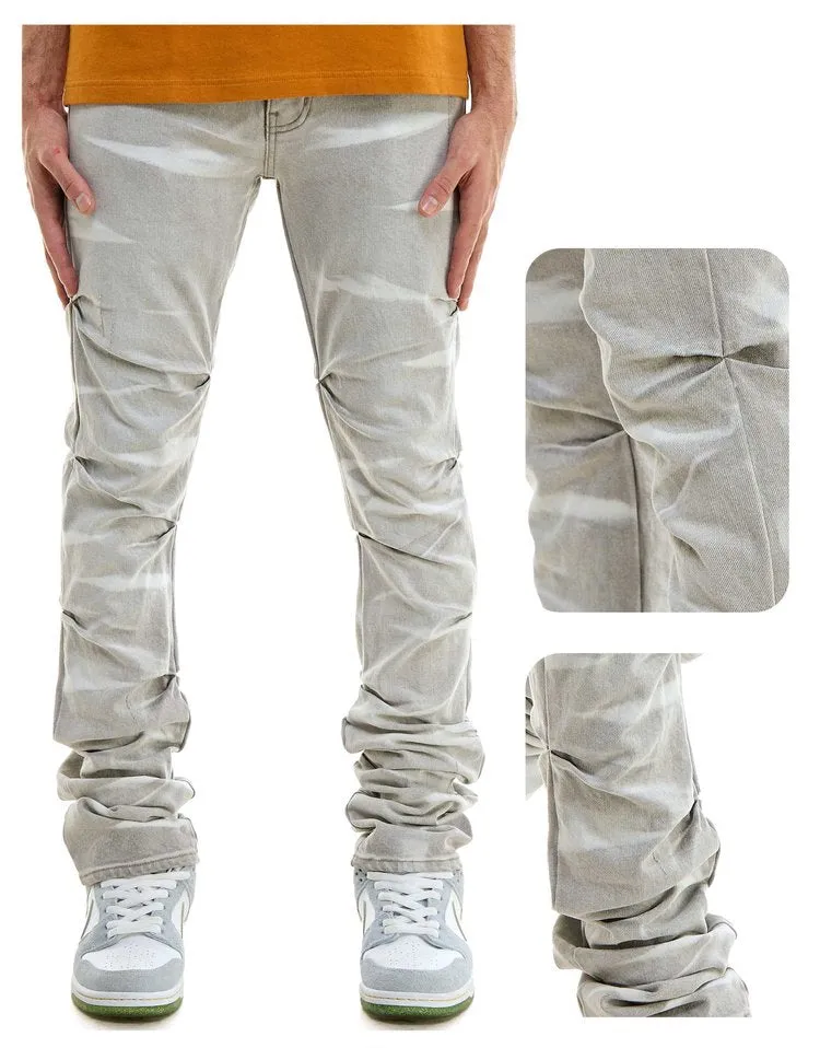 Shirring Stacked Jeans - Stacked Fit