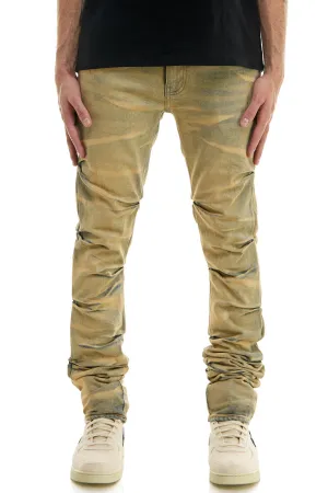 Shirring Stacked Jeans - Stacked Fit